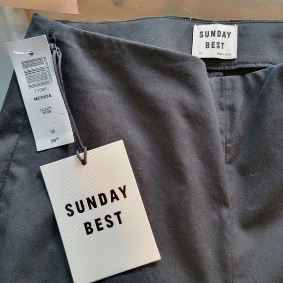 🛑 2 / $40 Sale! Aritzia × Sunday Best Black Meridia Pant NWT - Size 00 - Picture 4 of 7